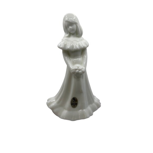 Fenton Handmade Milk Glass bridesmaid Girl Figurine - Picture 1 of 6